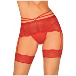 Obsessive Podvazkový pás Loventy červená – Zboží Dáma