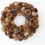 Lepaso Věnec šišky vánoční 28cm natural bílá 708028 – Zboží Dáma