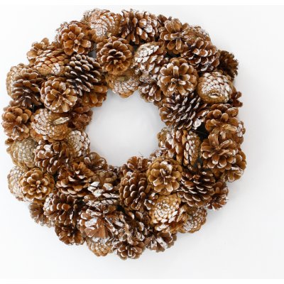 Lepaso Věnec šišky vánoční 28cm natural bílá 708028 – Zboží Dáma