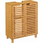 5five Simply Smart Skříňka pod umývadlo, bambusová skříňka s lamelovými dvířky v přírodní barvě dřeva – Sleviste.cz