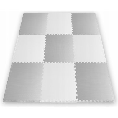 Ricokids Pěnová podložka puzzle bílá a šedá 60 x 60 cm 9 ks. – Zboží Dáma