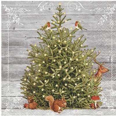 Ubrousky na dekupáž Vánoční stromek 1ks – Zboží Dáma