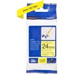 Brother TZE-FX651, černý tisk žlutý podklad 8 m x 24 mm – Zbozi.Blesk.cz