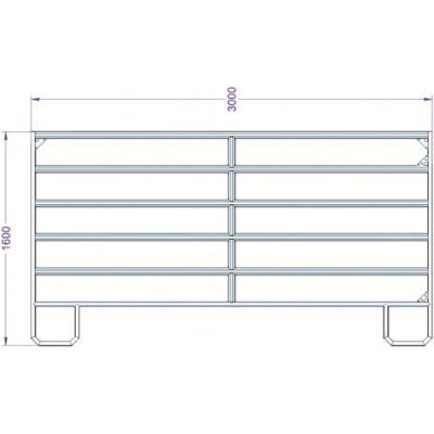 TEXAS Panel ohradní pozink 6 příček výška 1,6 m řetízek 3 m 1 ks – Zboží Dáma