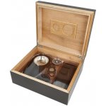 Humidor na doutníky SET 25 černý 26x22,5x10,5cm – Zboží Dáma