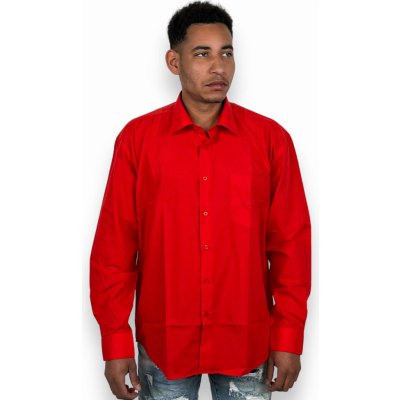 Majester pánská košile s dlouhým rukávem červená