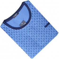 C lemon NN11 pánská noční košile s dlouhým rukávem modrá
