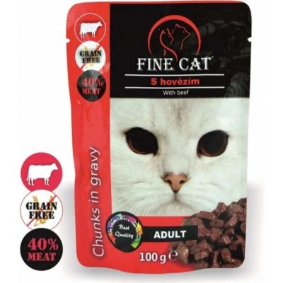 Fine Cat Grain-Free Adult hovězí v omáčce 100 g – Sleviste.cz