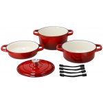 SILVERCREST Sada litinových hrnců, 3dílná (červená) – Zboží Dáma