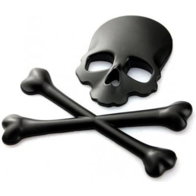 NaFetz Kovová 3D nálepka Lebka Kost Lebka Auto Motocykl Skútr Samolepka na auto Emblém (Černá) – Sleviste.cz