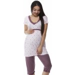 Pyžamo těhotenské jemné luxusní 1D0988 růžová
