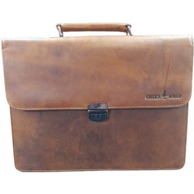 Green Wood pánská kožená aktovka hnědá 193083 – Sleviste.cz