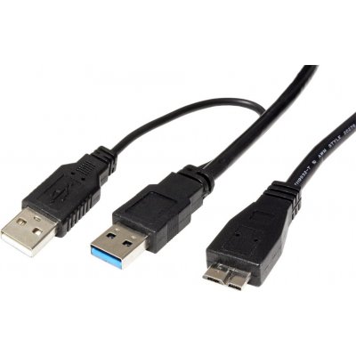 Goobay 19.92.1009 USB 5Gbps Y 2x USB 3.0 A(M) - microUSB 3.0 B(M), 0,3m, černý