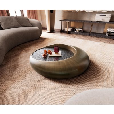 Delife Blaise 100x100 cm kov zlatý s reliéfním sklem taupe – Zboží Dáma