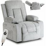 JAKS Masážní křeslo světle šedé látka Box 2 – Zboží Dáma