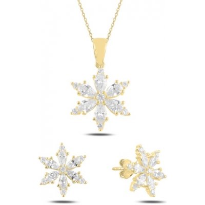 Olivie stříbrná sada VLOČKA GOLD 5228 – Sleviste.cz