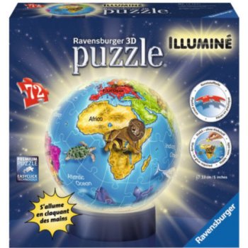 Ravensburger 3D puzzleball svítící Globus 72 ks