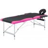 Masážní stůl a židle Nabytek XL Skládací masážní stůl se 2 zónami hliník černý a růžový