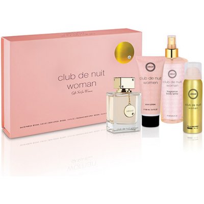 Armaf Club De Nuit EDP 105 ml + tělový sprej 50 ml + tělové mléko 100 ml + tělová mlha 250 ml Dárková sada pro ženy – Hledejceny.cz