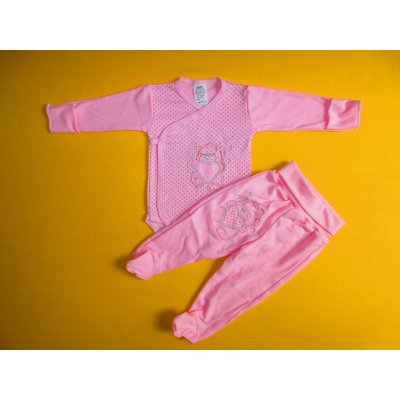 Arex Dvoudílná souprava do porodnice puntík+výšivka světlerůžová – Zboží Dáma