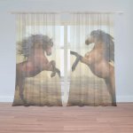 Sablio Záclony Vzpínající se koně: 2ks 150x250cm – Hledejceny.cz