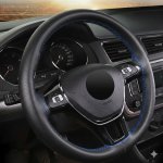 PREXIM Potah na volant perforovaný černý s modrou nití – Zboží Mobilmania