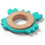BabyOno dřevěné silikon kousátko krab tyrkysová – Zboží Dáma