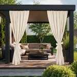 Takoy Závěs na terasu 155x200 nepromokavý polyester ecru-HT-00117 | 155 x 200 cm – Hledejceny.cz