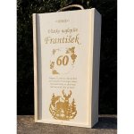 LYMFY | Dřevěná dárková krabice na víno 2x0,75l | přírodní dřevo – Zboží Dáma