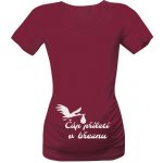 Tričko s potiskem Čáp dámské Červená – Zboží Dáma