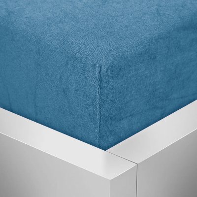 DT bavlna prostěradlo froté s gumou světlé modré 160x200 – Zboží Mobilmania