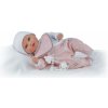 Panenka Marina & Pau Realistické miminko holčička Albína s růžovým bryndáčkem