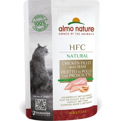 Almo Nature HFC Natural kuřecí filet a šunka 24 x 55 g