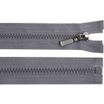Kostěný zip No 5 délka 90 cm s ozdobným jezdcem - šedá ocelová – Zboží Mobilmania