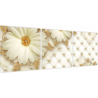 Obraz - Zlatá koláž, třídílný 120x40 cm – Hledejceny.cz