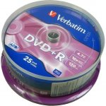 Verbatim DVD+R 4,7GB 16x, Advanced AZO+, cakebox, 25ks (43500) – Sleviste.cz