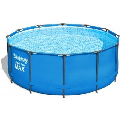 Nadzemní bazén kulatý Bestway Steel Pro MAX kartušová filtrace, schůdky, plachta, průměr 3,66m, výška 1,22m