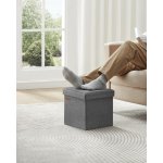 SONGMICS Taburet s úložným prostorem 30 x 30 x 30 cm šedý – Zboží Dáma