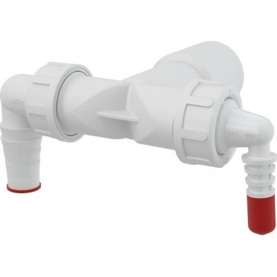 Alcadrain Dvojité kolínko DN 40/32 × Ø 8–23 mm pro napojení pračky a sušičky na sifon, se zpětnými klapkami | P156Z – Zboží Dáma