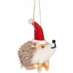 sass & belle Plstěná vánoční ozdoba Hedgehog in Santa Hat červená barva béžová barva textil – Zbozi.Blesk.cz