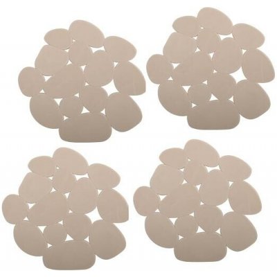 MSV sada 4 protiskluzových podložek GALETS, ve tvaru oblázků béžová 12 x 13 cm – Zboží Mobilmania