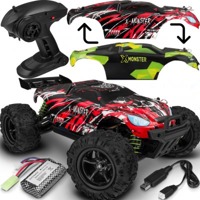 OVERMAX X-Monster 3.5 Truck dálkově ovládané RC auto 30 km/h, 2 baterie, pohon všech kol, dojezd 100 m 2 sady karoserie 1:18 – Zboží Dáma