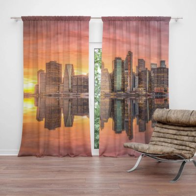 Závěsy New York Západ slunce: 2 ks - 140x250 cm - Sablio – Hledejceny.cz