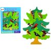Dřevěná hračka LeanToys stromové ptáky DIY puzzle bloky