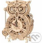 ROBOTIME Rokr 3D dřevěné puzzle Stolní hodiny s časovačem Sova 161 ks – Zboží Dáma