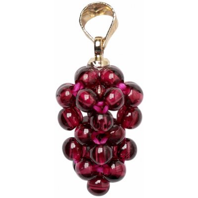 Nefertitis Granát přívěsek Hrozen úchyt barva zlata NF37798 – Zboží Mobilmania