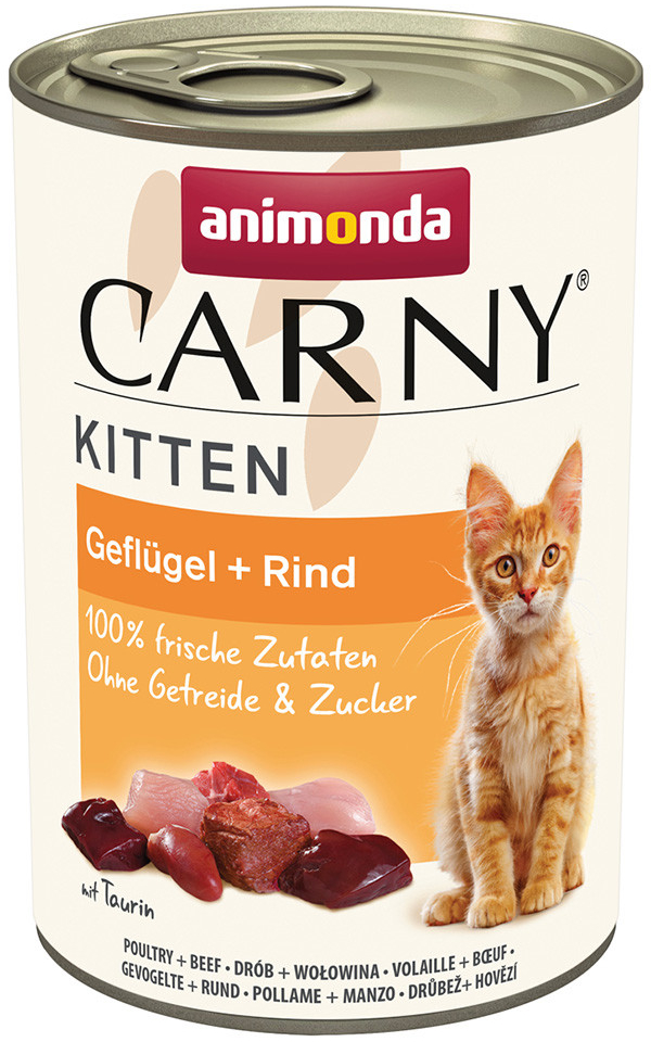 Carny Kitten Hovězí a drůbeží 12 x 400 g