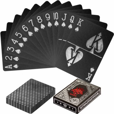 Tuin 60784 Poker karty plastové černé/stříbrné – Zboží Dáma
