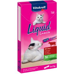 Vitakraft Cat Liquid snack hovězí a inulin 6 x 15 g