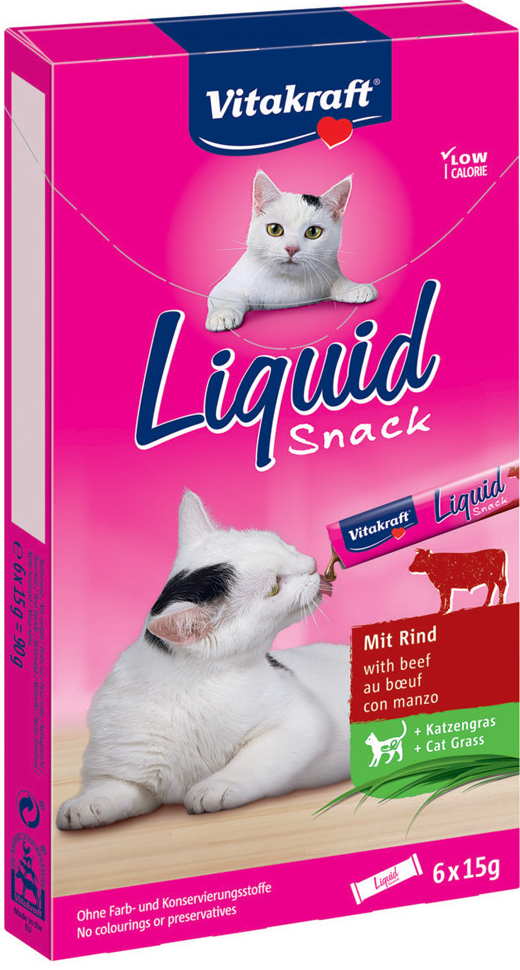 Vitakraft Cat Liquid Snack hovězí a inulin 48 x 15 g